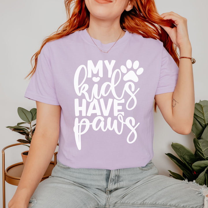 My Kids Have Paws Comfort Colors t-shirt Sizes 2XL-4XL Multiple Colors