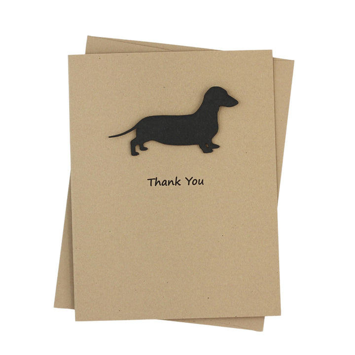 Smooth Dachshund Thank You Card | 25 Dog Colors Available | Choose Inside Phrase | Single Card or 10 Pack