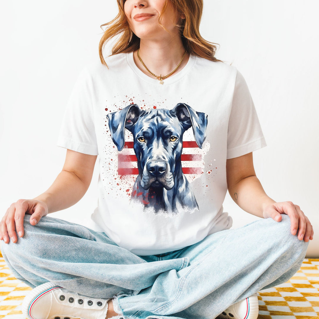 American Flag Great Dane T-Shirt | Black Great Dane Tee