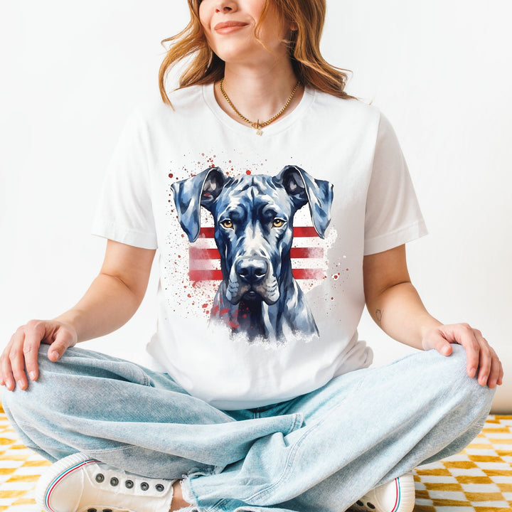 American Flag Great Dane T-Shirt | Black Great Dane Tee