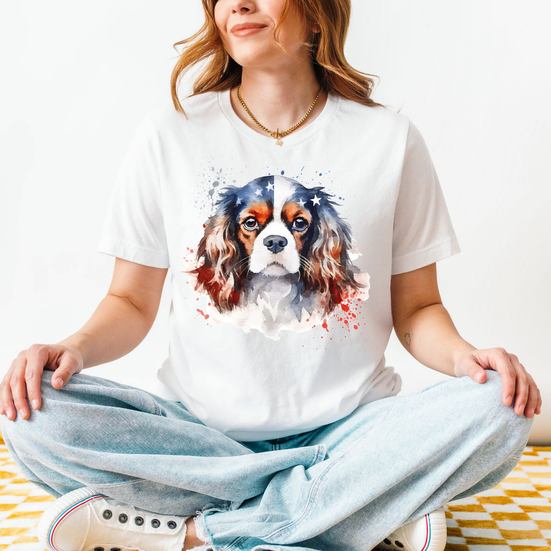Cavalier King Charles Spaniel Patriotic Tee | Dog Flag Shirt