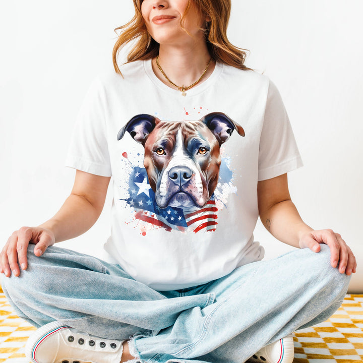 American Flag American Pit bull Terrier Tee | Patriotic Pit Bull T-Shirt