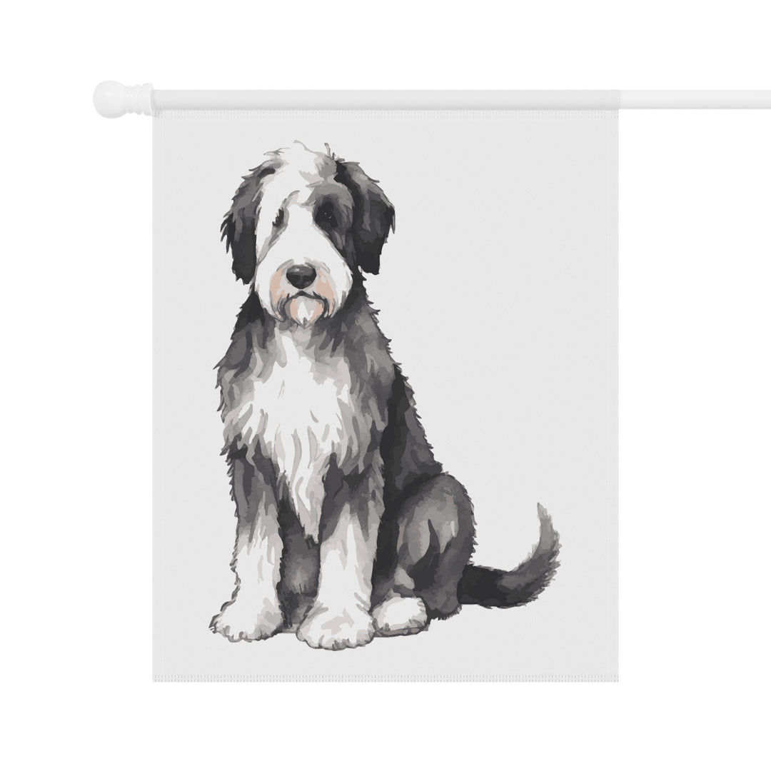 Sheepadoodle Sheepie - House Banner Flag - Garden Decor for Pet Lovers - Old English Sheepdog