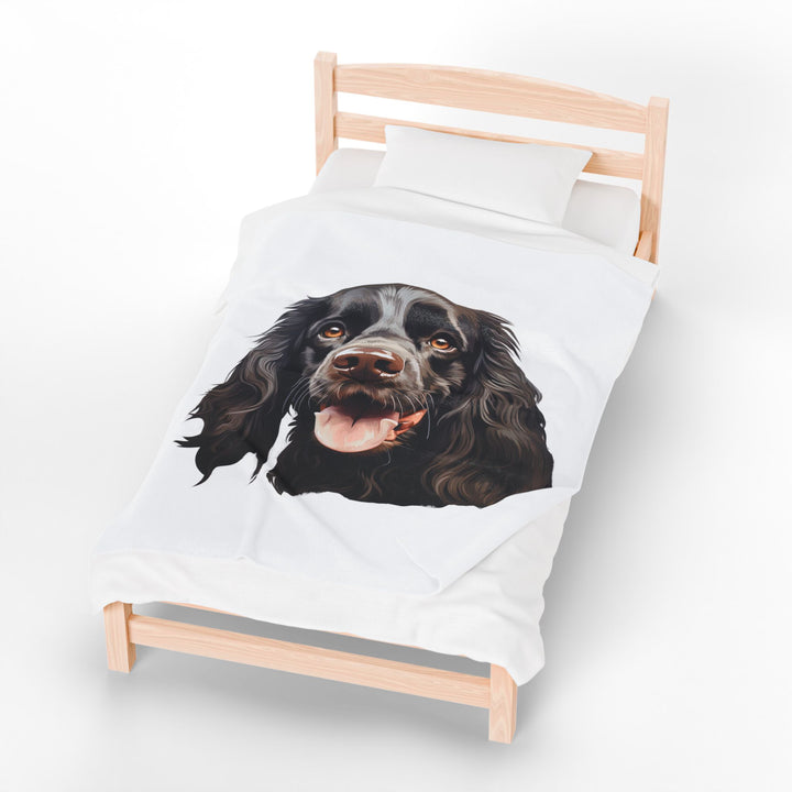Chocolate Brown Cocker Spaniel Face Velveteen Plush Blanket - Embellish by Jackie - Handmade Greeting Cards