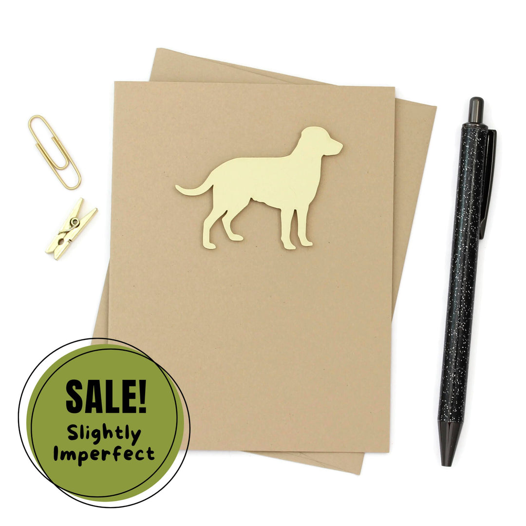 Yellow Lab Labrador Retriever Blank Greeting Card Single | Handmade Dog Blank Notecard | Kraft Brown with Envelope | Pet Lover
