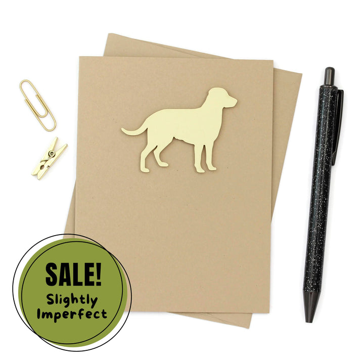 Yellow Lab Labrador Retriever Blank Greeting Card Single | Handmade Dog Blank Notecard | Kraft Brown with Envelope | Pet Lover