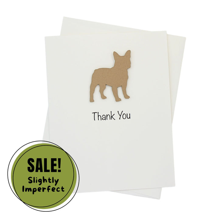 French Bulldog Thank You Greeting Card Single | Handmade Dog Blank Notecard | Fawn Frenchie on white background with envelope Pet Lover