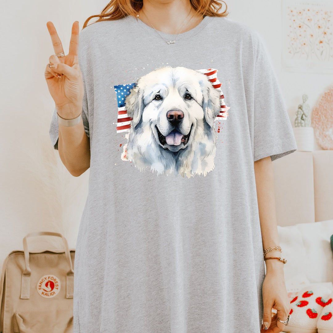 Great Pyrenees American Flag T-Shirt - Embellish by Jackie - Handmade Greeting Cards