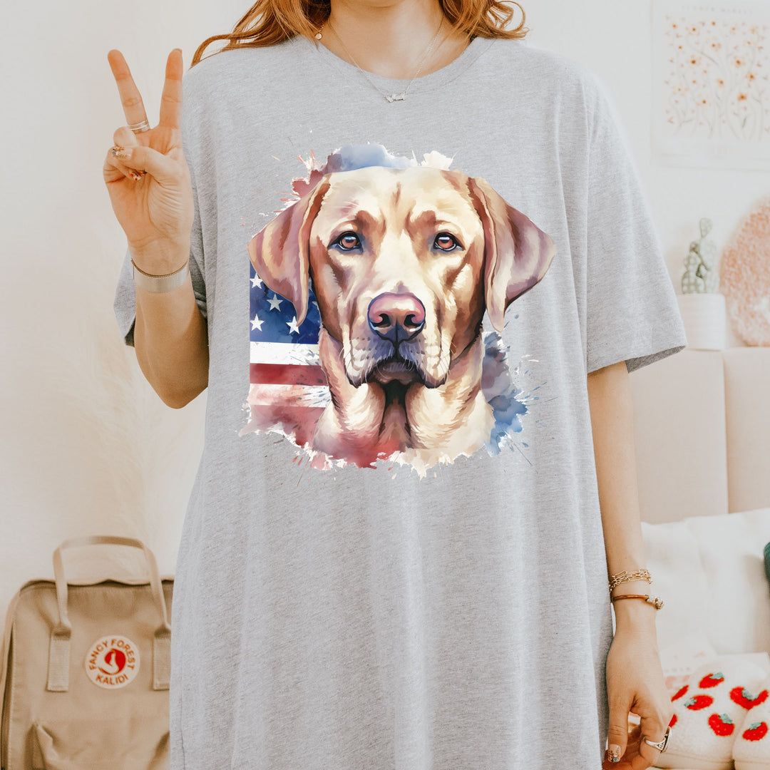 Yellow Labrador Retriever 4th of July Patriotic Bella Canvas T-shirt - Embellish by Jackie - Handmade Greeting Cards