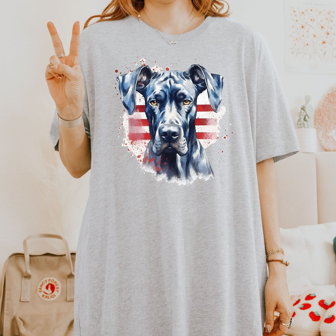 American Flag Great Dane T-Shirt | Black Great Dane Tee