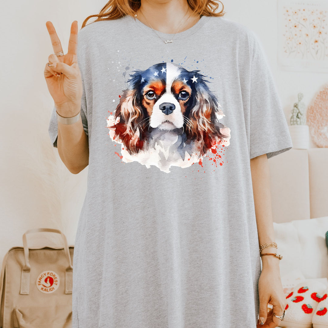 Cavalier King Charles Spaniel Patriotic Tee | Dog Flag Shirt