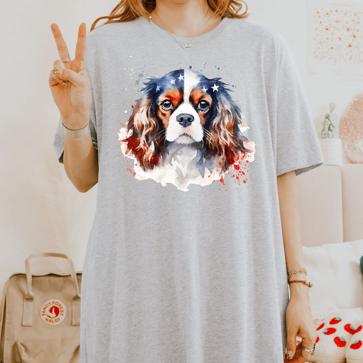 Cavalier King Charles Spaniel Patriotic Tee | Dog Flag Shirt