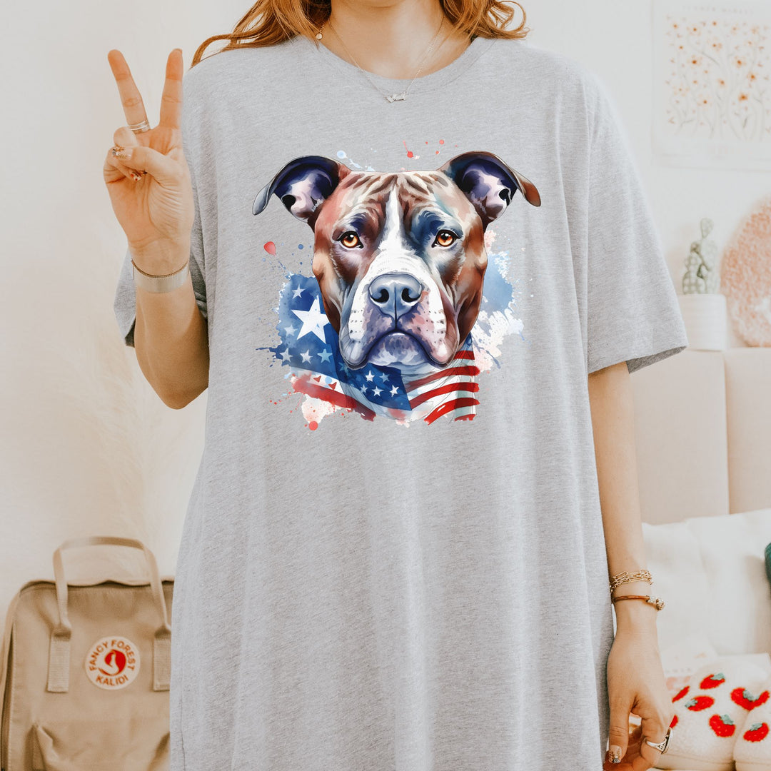 American Flag American Pit bull Terrier Tee | Patriotic Pit Bull T-Shirt