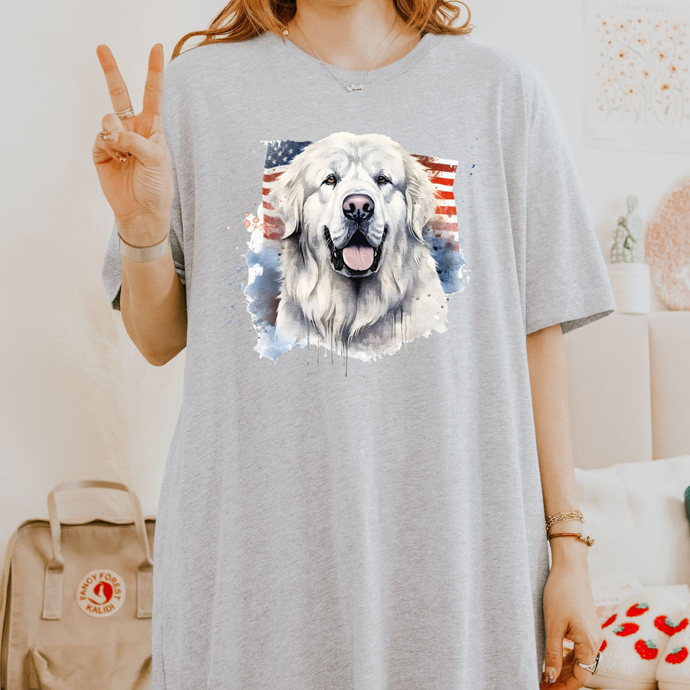 Great Pyrenees American Flag Watercolor Tee | Dog Patriotic Shirt - Embellish by Jackie - Handmade Greeting Cards