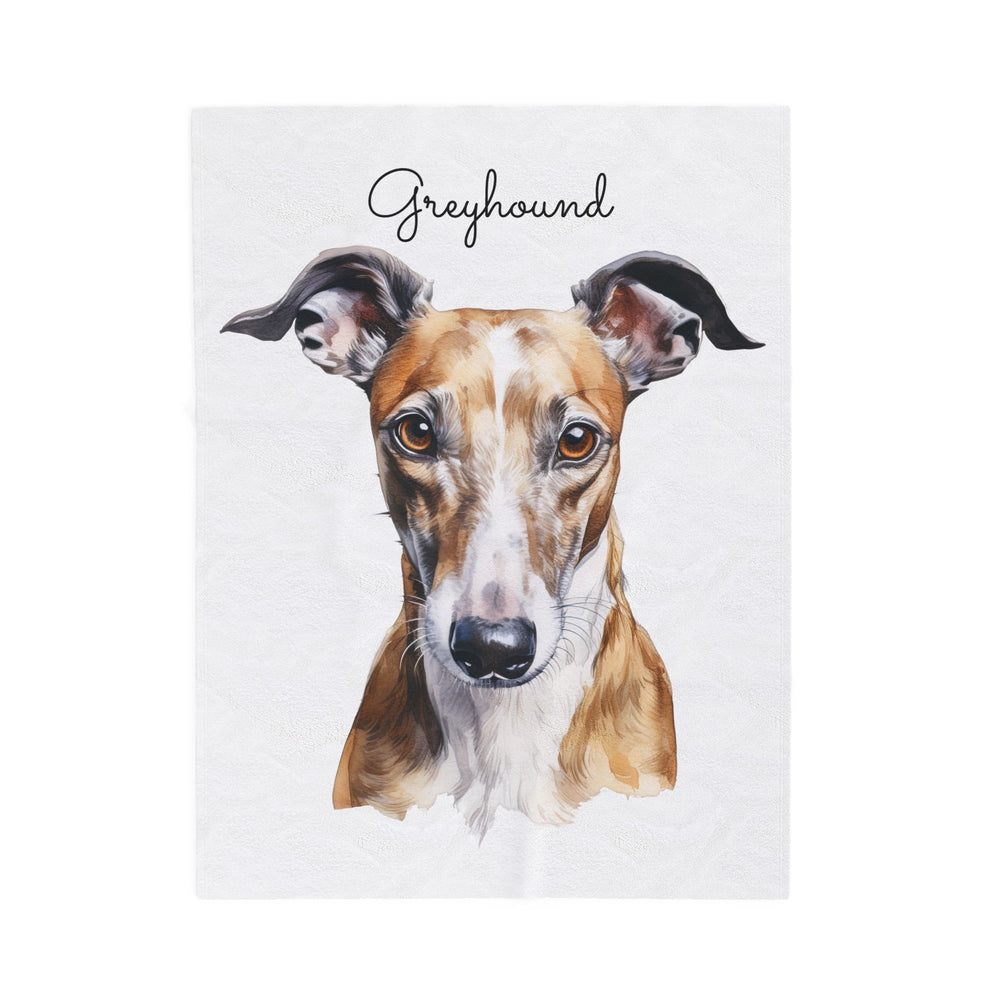 Greyhound dog velveteen plush blanket | cozy fleece throw - Embellish by Jackie - Handmade Greeting Cards