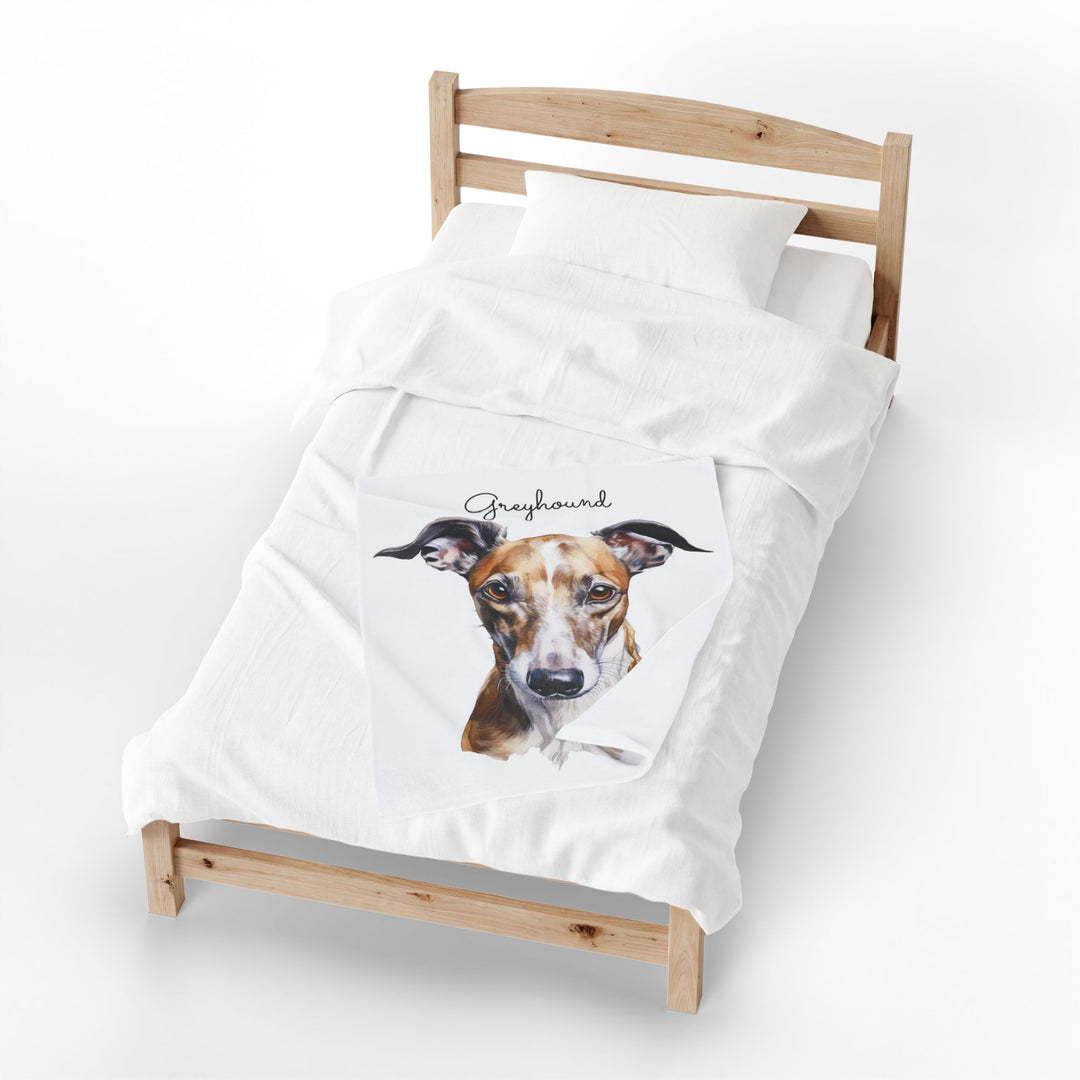 Greyhound dog velveteen plush blanket | cozy fleece throw - Embellish by Jackie - Handmade Greeting Cards