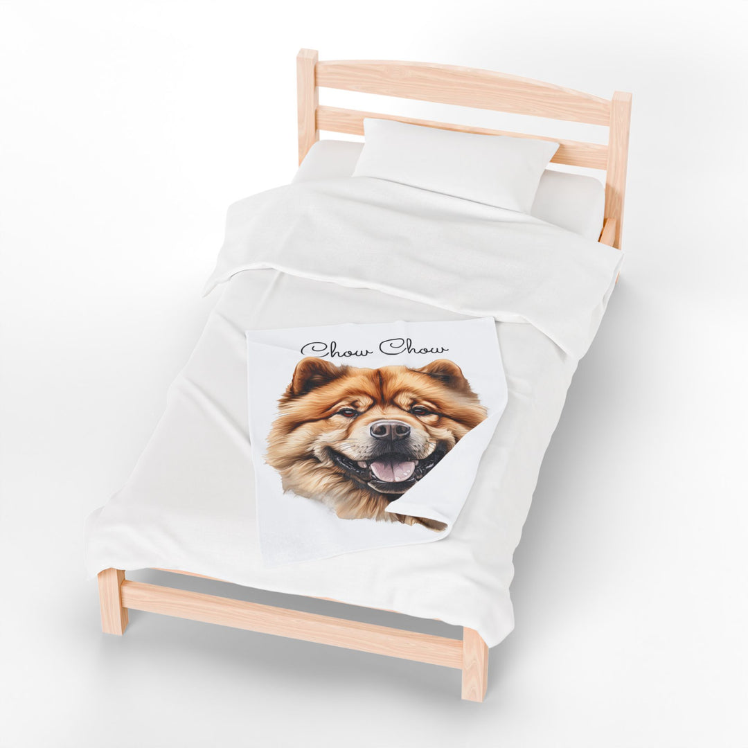 Chow Chow Velveteen Plush Blanket with White Background - 3 Sizes available cozy throw dog lover - Pet mom gift