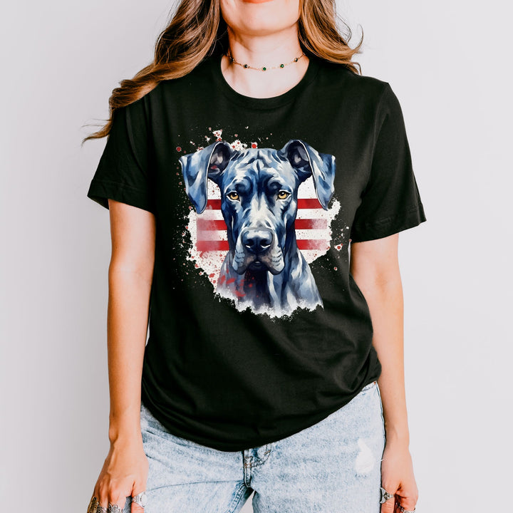 American Flag Great Dane T-Shirt | Black Great Dane Tee