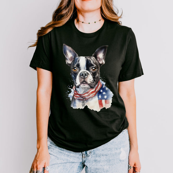 Boston Terrier Patriotic 4th of July T-Shirt - Bella Canvas - Embellish by Jackie - Handmade Greeting Cards