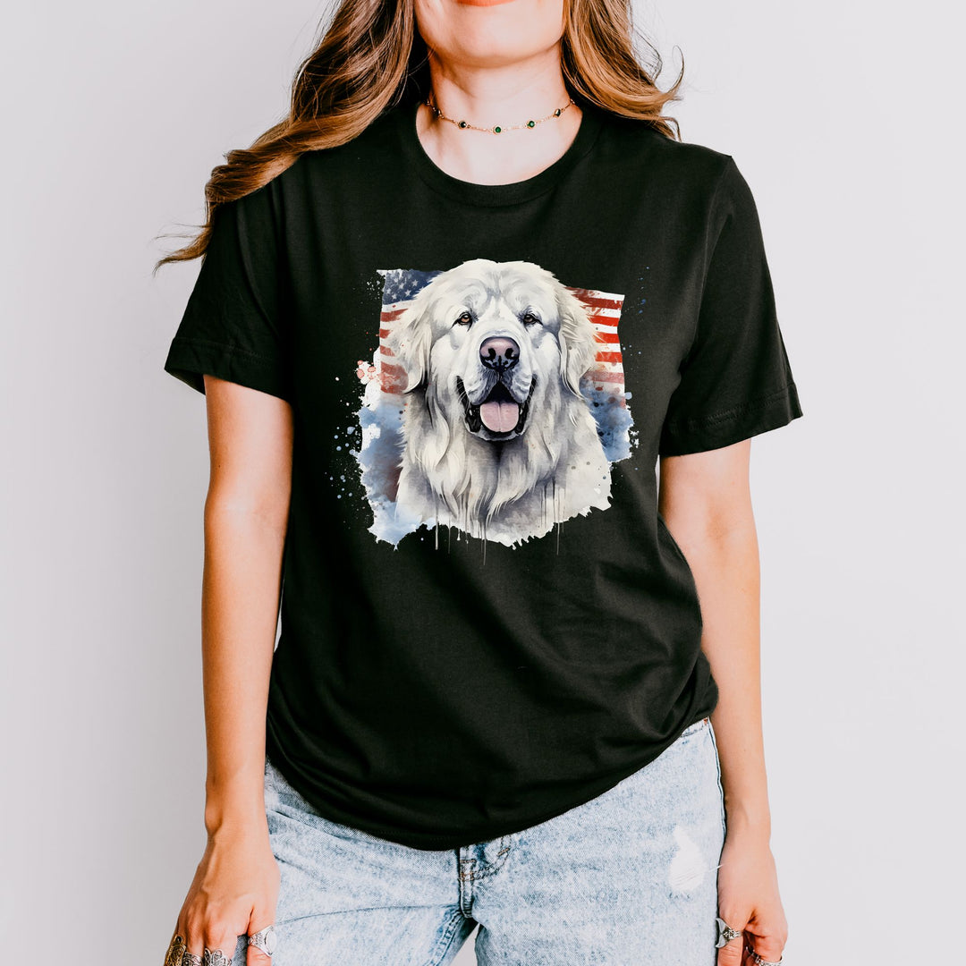 Great Pyrenees American Flag Watercolor Tee | Dog Patriotic Shirt - Embellish by Jackie - Handmade Greeting Cards