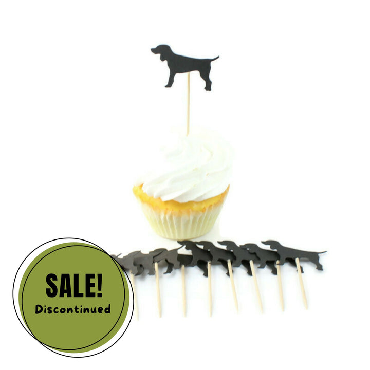 Dog Cupcake Toppers Set of 12 | Black Standard Dog Cake Topper | Dog Party Decorations | Pet Decor