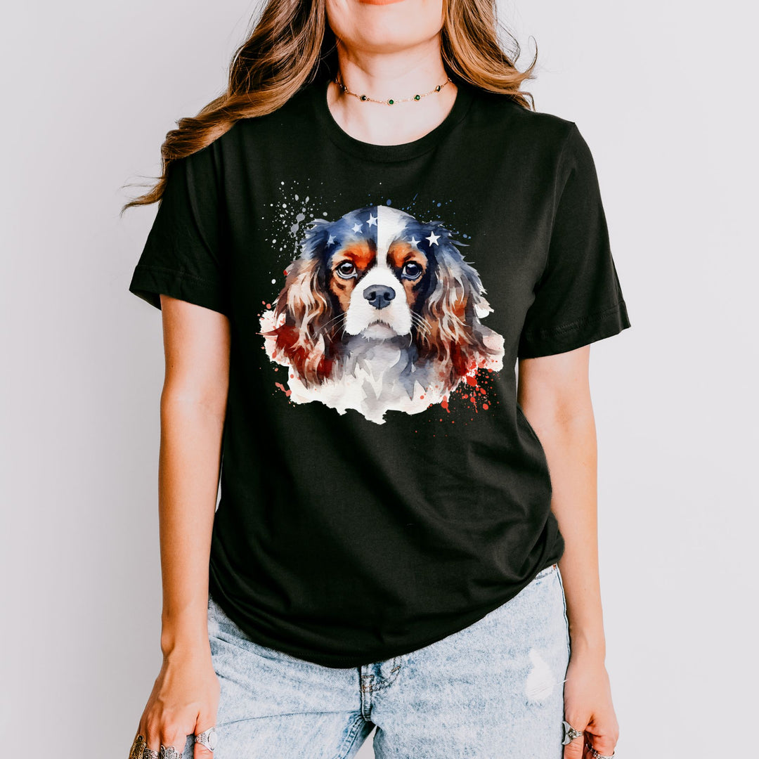 Cavalier King Charles Spaniel Patriotic Tee | Dog Flag Shirt