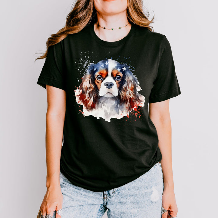 Cavalier King Charles Spaniel Patriotic Tee | Dog Flag Shirt