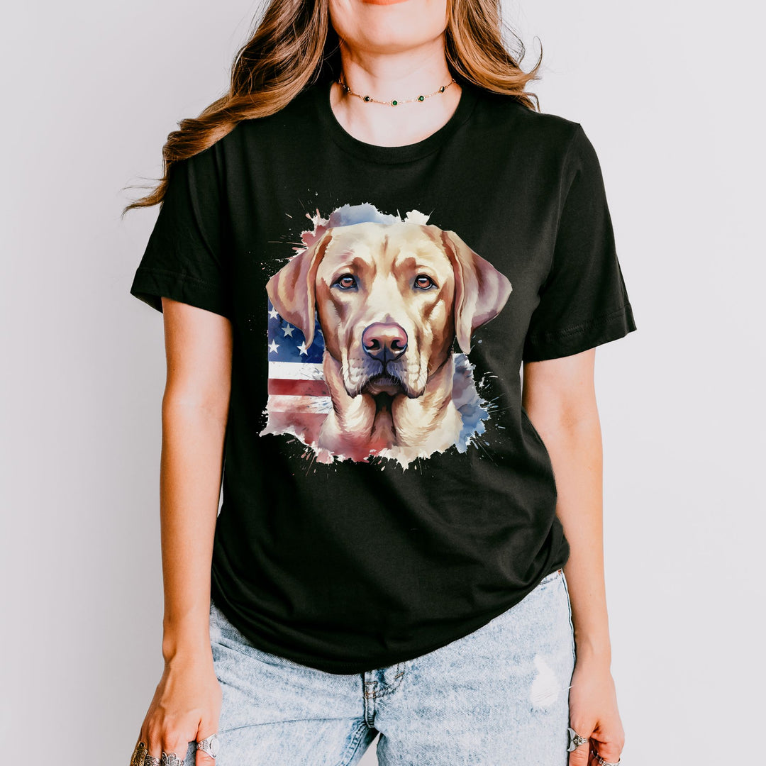 Yellow Labrador Retriever 4th of July Patriotic Bella Canvas T-shirt - Embellish by Jackie - Handmade Greeting Cards