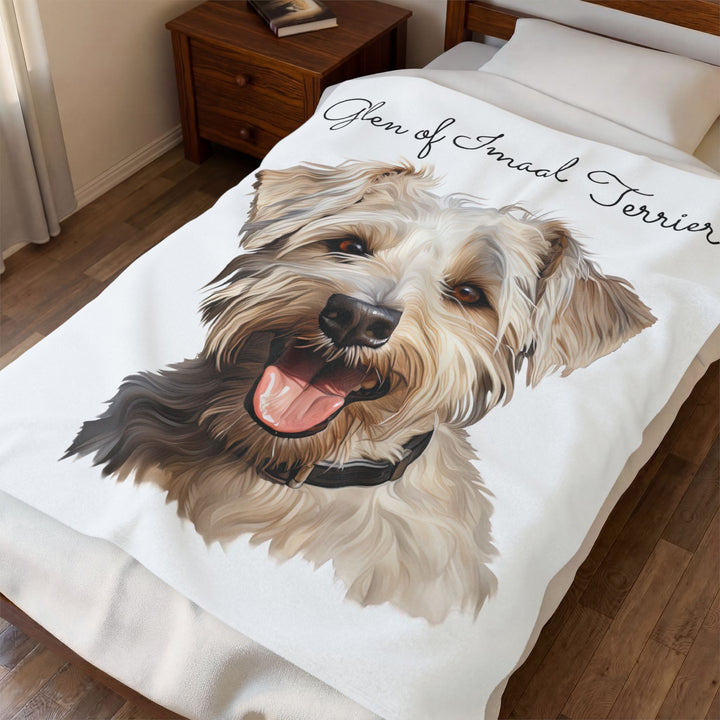 Wheaten Glen of Imaal Terrier Portrait Velveteen Plush Blanket | Dog Pet Throw