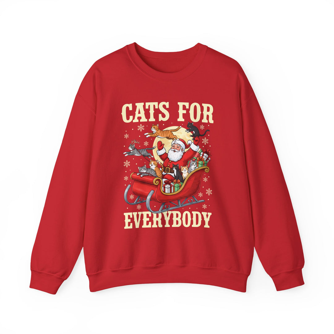 Cats For Everybody Christmas Sweatshirt – Santa & Cat Holiday Crewneck - Embellish by Jackie - Handmade Greeting Cards