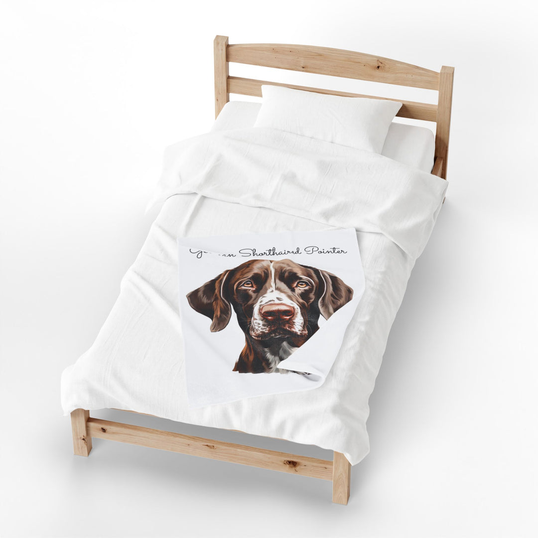 German Shorthaired Pointer Velveteen Plush Blanket - Embellish by Jackie - Handmade Greeting Cards