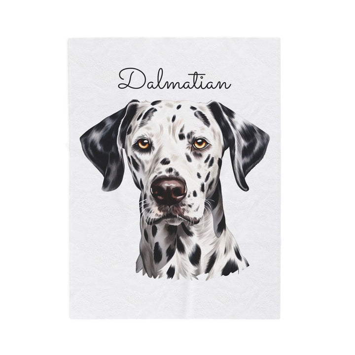 Dalmatian Velveteen Plush Blanket with White Background - 3 Sizes available cozy throw dog lover - Pet mom gift