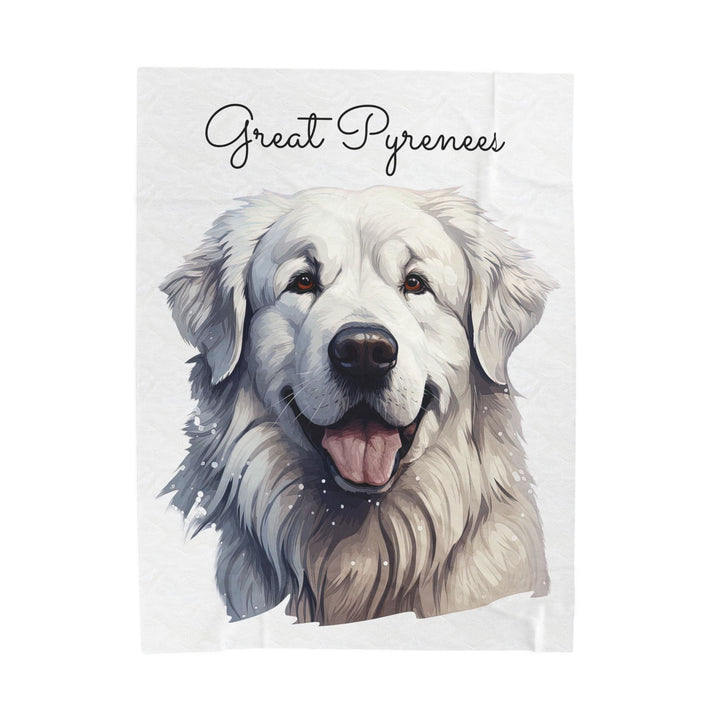 Great Pyrenees Velveteen Plush Blanket | Cozy Dog Throw - Embellish by Jackie - Handmade Greeting Cards