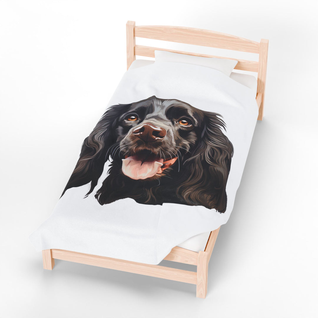 Chocolate Brown Cocker Spaniel Face Velveteen Plush Blanket - Embellish by Jackie - Handmade Greeting Cards