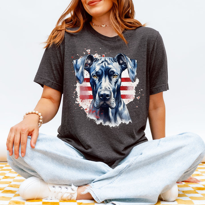 American Flag Great Dane T-Shirt | Black Great Dane Tee