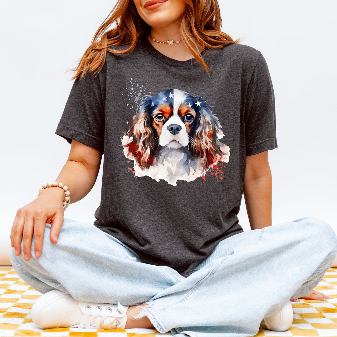 Cavalier King Charles Spaniel Patriotic Tee | Dog Flag Shirt