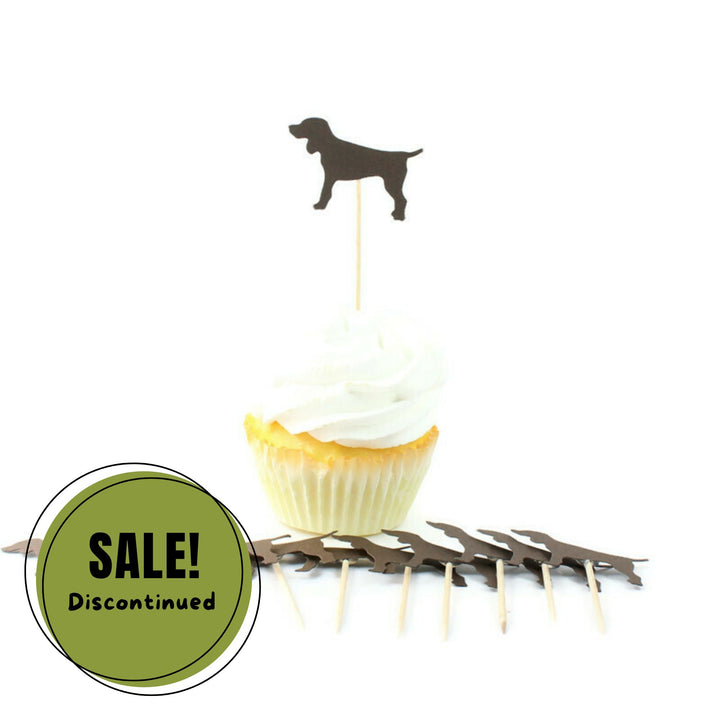Dog Cupcake Toppers Set of 12 | Brown Standard Dog Cake Topper | Dog Party Decorations | Pet Decor
