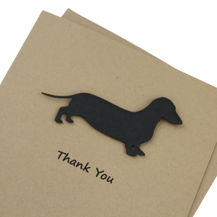 Smooth Dachshund Thank You Card | 25 Dog Colors Available | Choose Inside Phrase | Single Card or 10 Pack