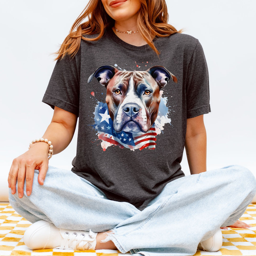 American Flag American Pit bull Terrier Tee | Patriotic Pit Bull T-Shirt