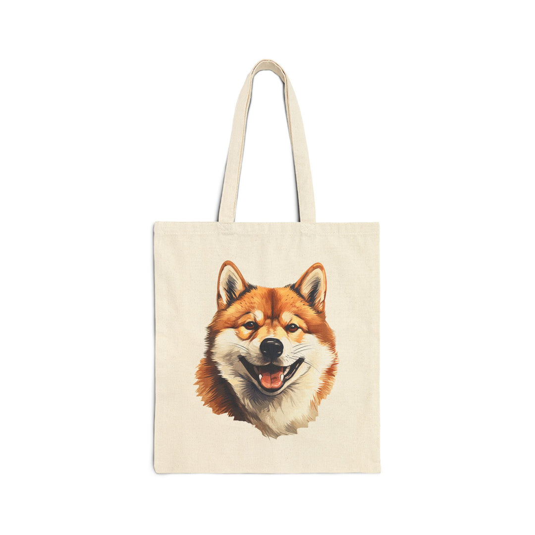 Adorable Shiba Inu Dog Cotton Canvas Tote Bag, Eco-Friendly Shopping Bag, Dog Lover Gift, Pet Tote, Cute Grocery Bag