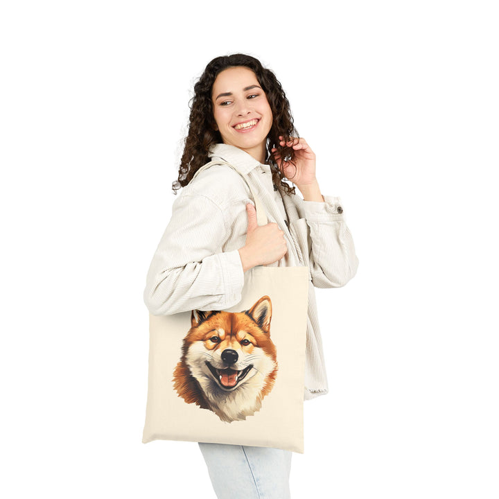 Adorable Shiba Inu Dog Cotton Canvas Tote Bag, Eco-Friendly Shopping Bag, Dog Lover Gift, Pet Tote, Cute Grocery Bag