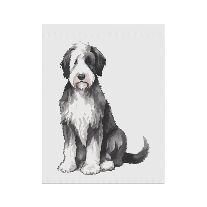 Sheepadoodle Sheepie - House Banner Flag - Garden Decor for Pet Lovers - Old English Sheepdog