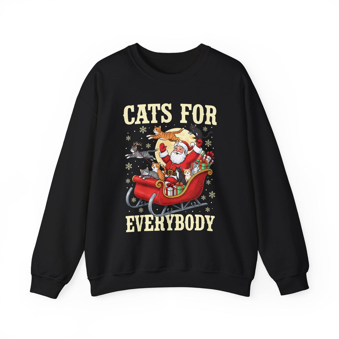 Cats For Everybody Christmas Sweatshirt – Santa & Cat Holiday Crewneck - Embellish by Jackie - Handmade Greeting Cards