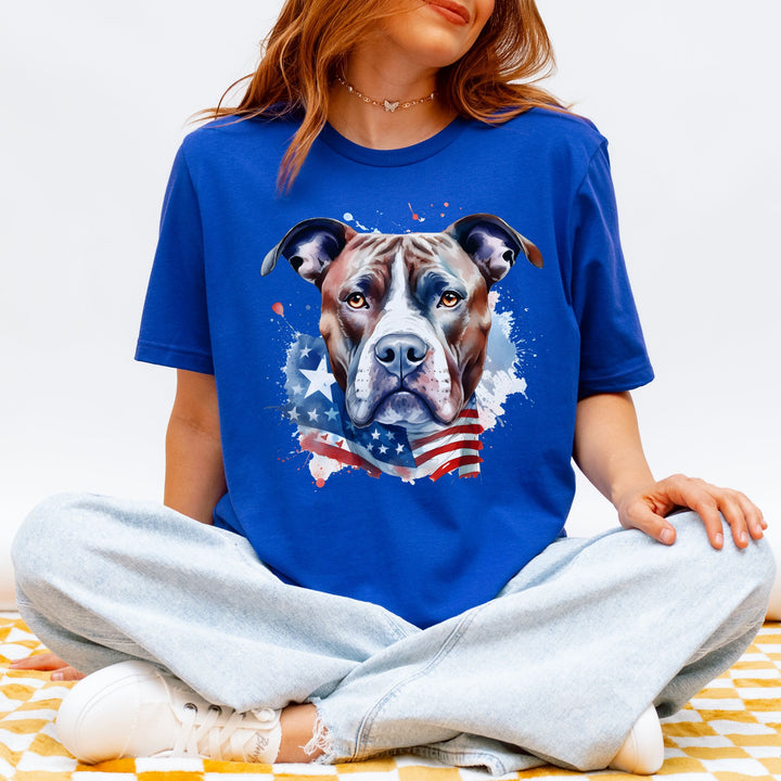 American Flag American Pit bull Terrier Tee | Patriotic Pit Bull T-Shirt