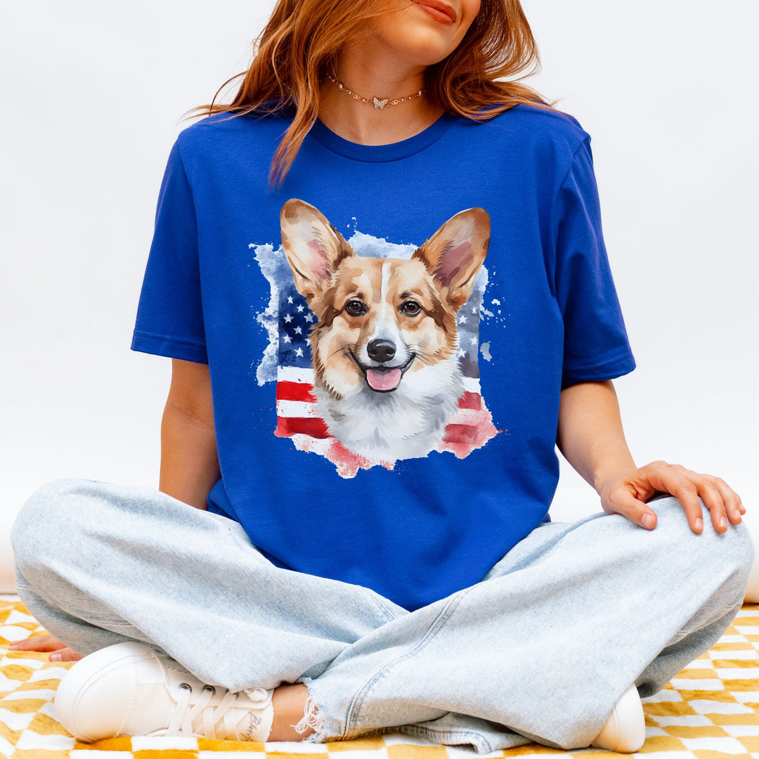 Pembroke Welsh Corgi Patriotic 4th of July T-Shirt - Embellish by Jackie - Handmade Greeting Cards