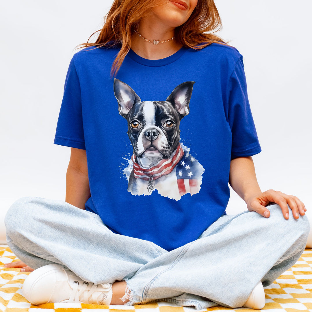 Boston Terrier Patriotic 4th of July T-Shirt - Bella Canvas - Embellish by Jackie - Handmade Greeting Cards