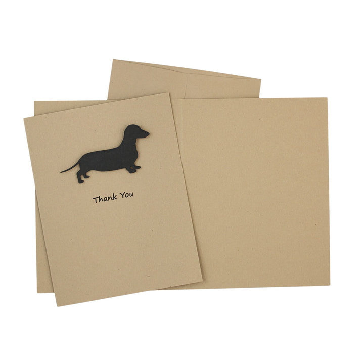 Smooth Dachshund Thank You Card | 25 Dog Colors Available | Choose Inside Phrase | Single Card or 10 Pack