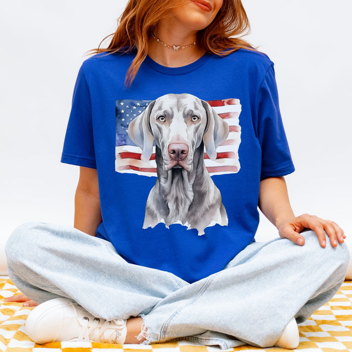 Weimaraner Dog Patriotic T-Shirt | American Flag Tee - Embellish by Jackie - Handmade Greeting Cards