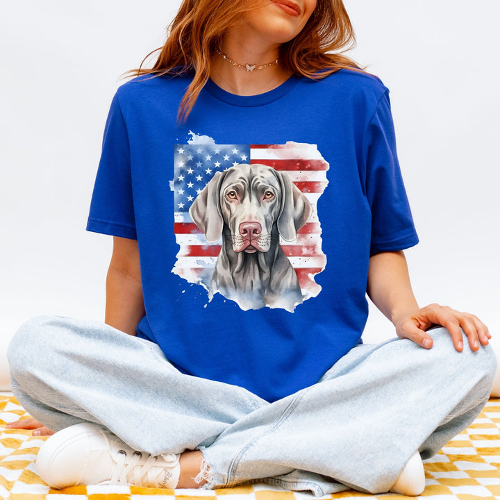 Weimaraner American Flag Tee | Weimaraner Dog Shirt - Embellish by Jackie - Handmade Greeting Cards
