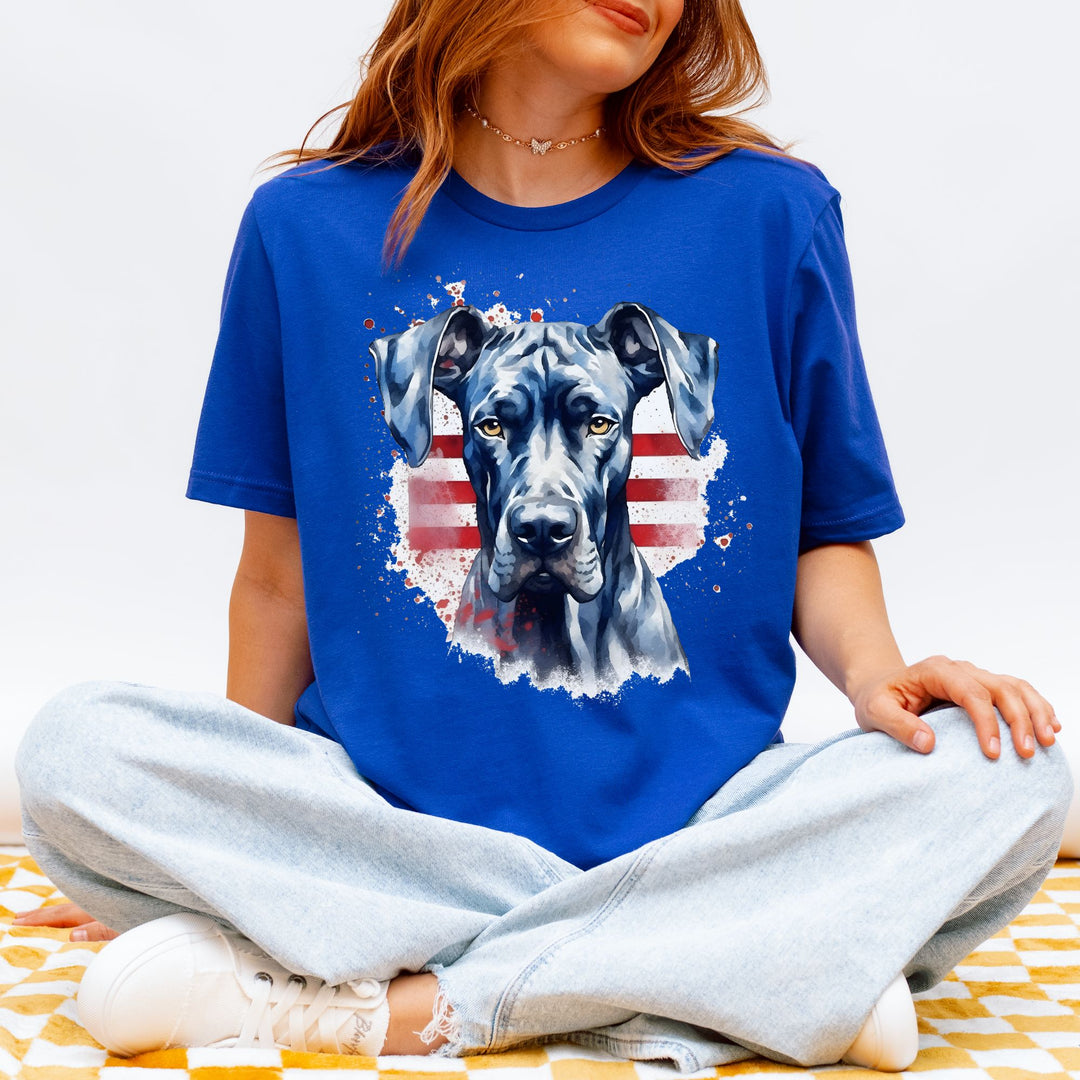 American Flag Great Dane T-Shirt | Black Great Dane Tee